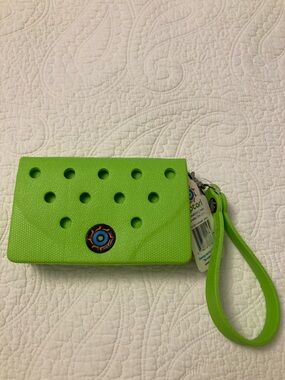OPTARI Rubber Lime Green Wristlet